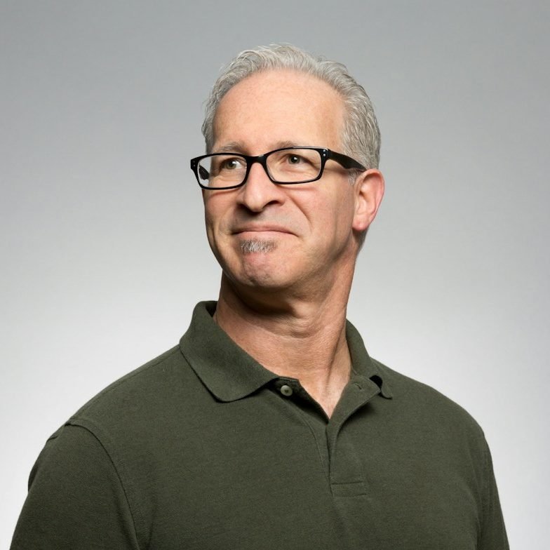 man wearing green polo shirt